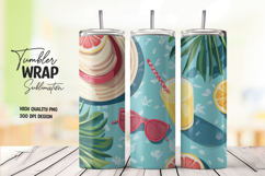 Beach Flamingo Tumbler Wrap PNG Product Image 1