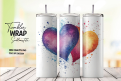Vibrant Heart Tumbler Wrap PNG Product Image 1