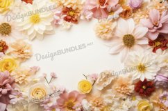 Floral Frame Background Flat Lay, Flowers Background Product Image 1