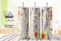Wildflower Field tumbler wrap png Product Image 1