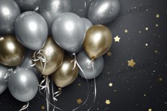 Party Balloons Background, Birthday Balloons Digital paper Product Image 1