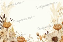 Rustic flower and leaves flat lay frame background Product Image 1