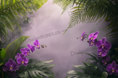 Tropical Pink Orchid Forest Background Product Image 1