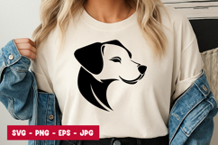 Minimal Dog Face Silhouette Art SVG PNG Product Image 1
