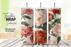 Peach Floral Garden Tumbler Wrap Product Image 1