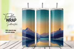 Sunset Mountain View Tumbler Wrap PNG Product Image 1