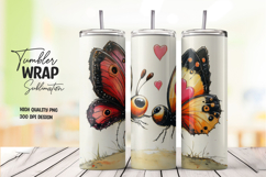 Red Butterfly tumbler wrap png Product Image 1