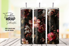 Black Rose tumbler wrap png Product Image 1