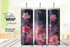 Pink Floral Tumbler Wrap PNG Product Image 1