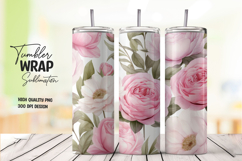 Pink Garden tumbler wrap png Product Image 1