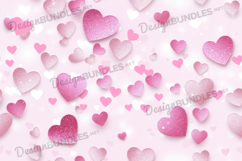 Soft Pink Heart Glow Background Digital Paper Product Image 1