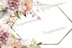 Watercolor floral frame flat lay background Product Image 1
