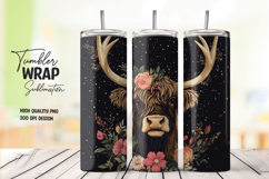 Rustic Antlers on Dark Background 20oz Tumbler Wrap Product Image 1