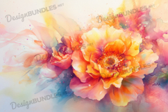 Radiant Bloom Watercolor Digital Flower Product Image 1