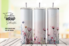 Wildflower Meadow Scene Tumbler Wrap PNG Product Image 1