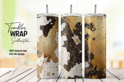 Cream and Gold Starry Cowhide Tumbler Wrap Product Image 1