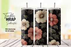 Beige and Red Vintage Floral Tumbler PNG Product Image 1