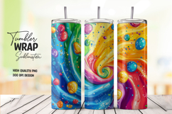 Candy Swirl Colorful 20oz Tumbler Wrap Product Image 1