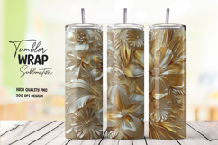 Gold Floral tumbler wrap png Product Image 1