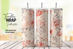 Peach Rose tumbler wrap png Product Image 1