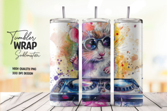 Graffiti Mouse in Glasses 20oz Tumbler Wrap Sublimation PNG Product Image 1