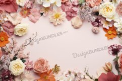Floral Frame Background Flat Lay, Flowers Background Product Image 1