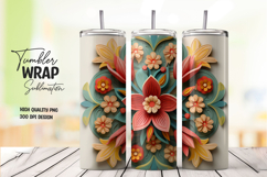 3d Red Yellow Floral Mandala Tumbler Product Image 1