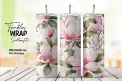 Green Peony tumbler wrap png Product Image 1