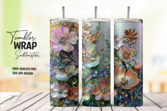 Tropical Floral Pattern Tumbler Wrap Product Image 1