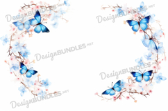 Watercolor butterfly frame background Product Image 1