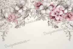 Embroidery Flower frame Digital Paper, Embroidery Background Product Image 1