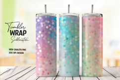Glitter Pop Pastel Bokeh Tumbler Wrap PNG Product Image 1