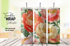 Yellow Peach Floral Tumbler Wrap Product Image 1