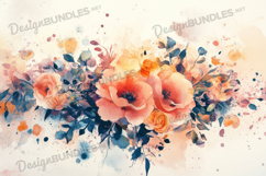 Delicate Peach and Pink Floral Art Product Image 1
