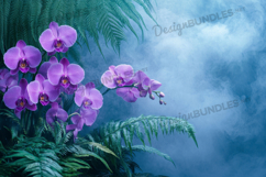 Mist and Purple Orchid Jungle Background Product Image 1