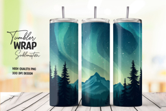 Golden Sunset Glow Tumbler Wrap Sublimation PNG Product Image 1
