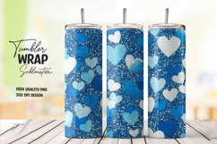 Blue Heart Pattern Tumbler Wrap Product Image 1