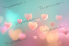 Aqua Pastel Heart Digital Background Product Image 1