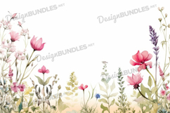 Watercolor wildflower background Product Image 1
