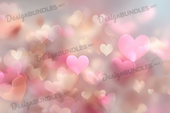 Soft Romantic Hearts Digital Background Product Image 1