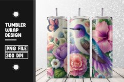 Birds floral Tumbler Wrap | Sublimation | 20 oz Skinny Product Image 1