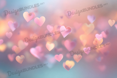 Colorful Floating Hearts Digital Background Product Image 1