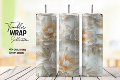 Gold White Floral Elegant Tumbler Wrap Product Image 1