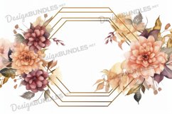 Watercolor floral frame flat lay background Product Image 1