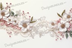Embroidery Flower frame Digital Paper, Embroidery Background Product Image 1