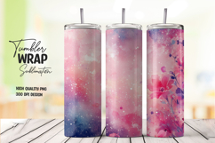 Magenta Floral Tumbler Wrap PNG Product Image 1