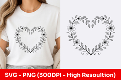 Floral Heart Wreath Clipart SVG PNG Product Image 1