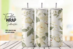 White Rose tumbler wrap png Product Image 1