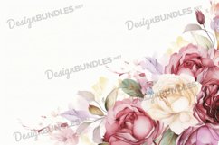 Watercolor flower frame flat lay background Product Image 1