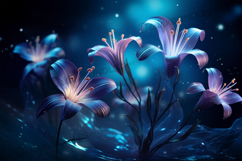 Blue Floral Fantasy Night Background, Product Image 1